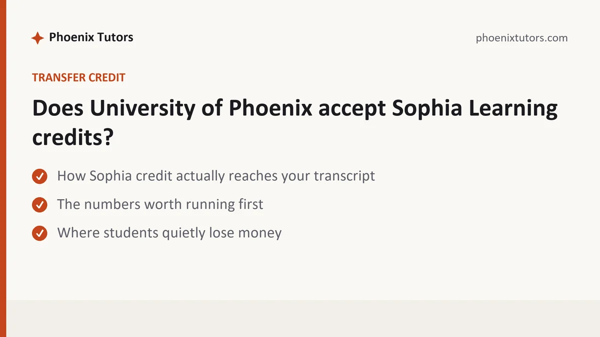 Does University of Phoenix accept Sophia Learning credits?, a University of Phoenix student guide, from Phoenix Tutorship